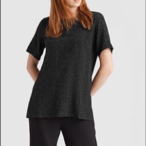 XS Eileen Fisher graphite Morse Code print top
